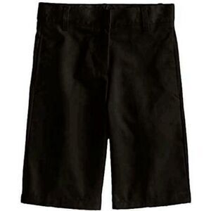 French Toast Big Boys' Basic Flat Front Short with Adjustable, Black, Size 12.0